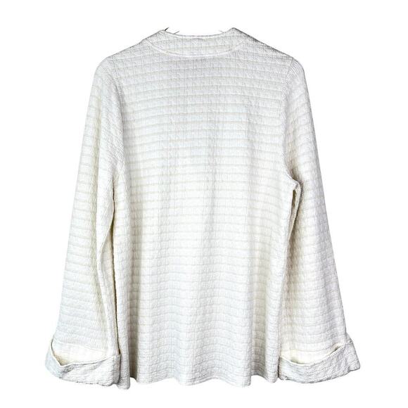 Show Me Your Mumu White Tan Striped Oversized Cardigan Button Front SMALL - Picture 4 of 4